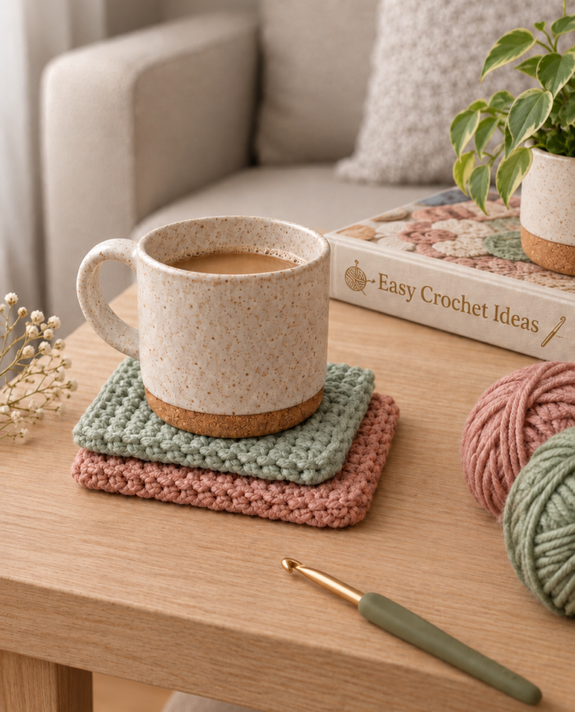 easy crochet ideas for beginners - crochet coaster