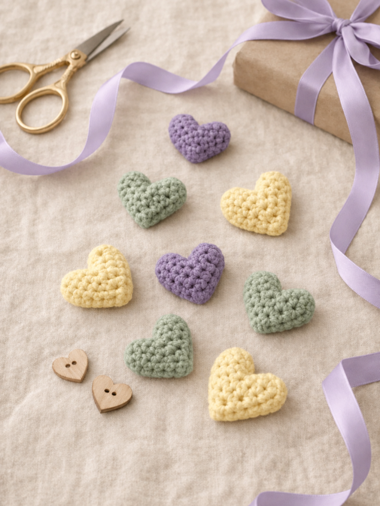 small crochet heart project